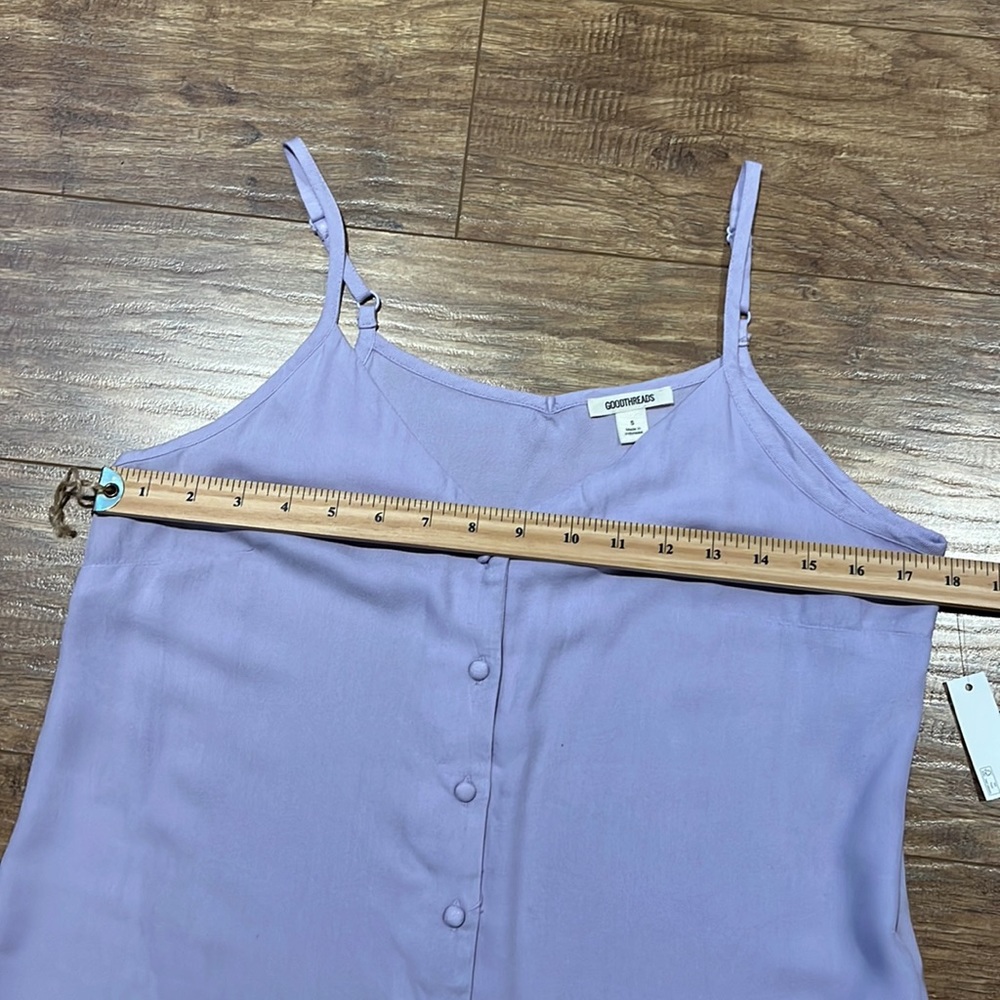 Goodthreads Lavender Button-Front Cami Tank Top - Picture 8 of 13